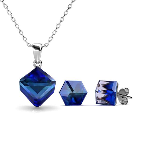 Parure Blue bermuda orné de cristaux swarovski
