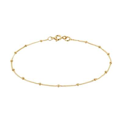 9ct Yellow Gold Beaded Chain Bracelet