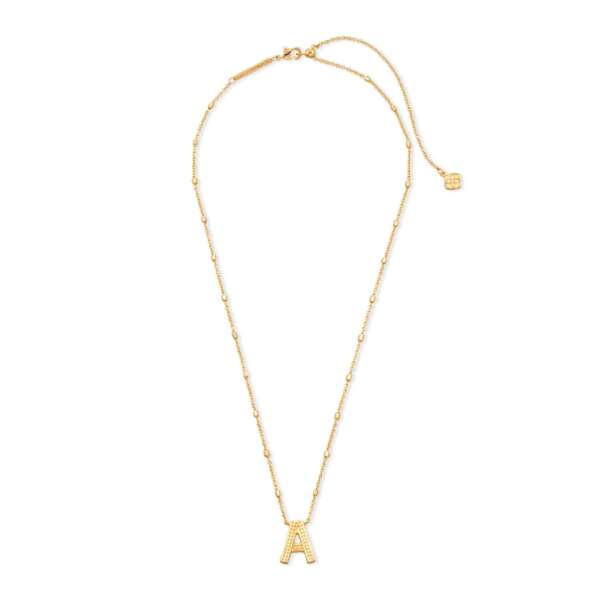 Letter A Pendant Necklace in Gold – Image 3