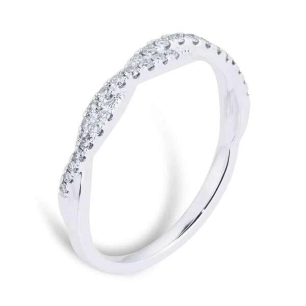 18ct White Gold 0.20ct Diamond Twist Eternity Ring – Image 4