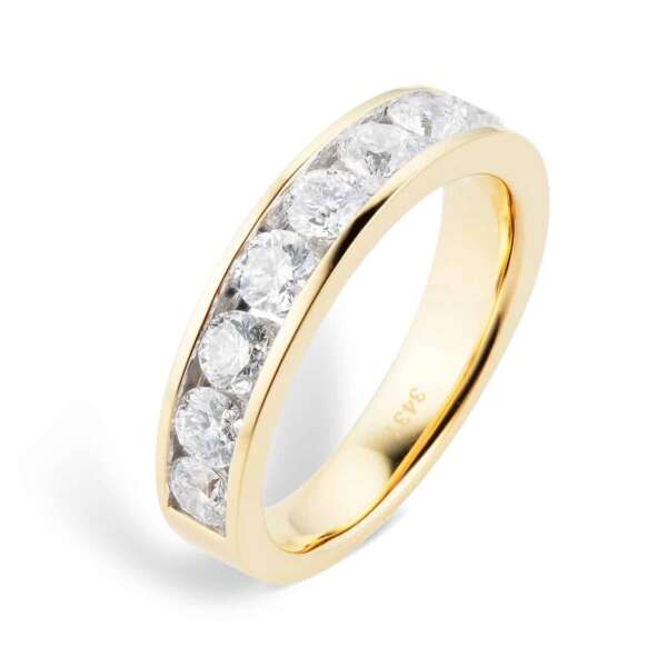 18ct Yellow Gold 1.50ct Brilliant Cut Goldsmiths Brightest Diamond Eternity Ring – Image 4