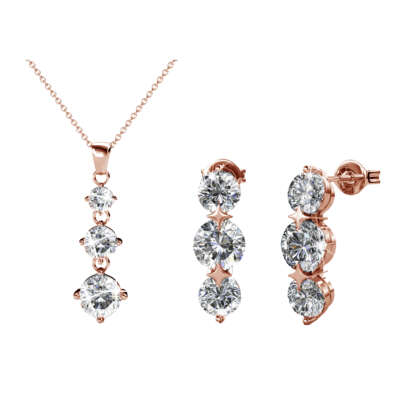 Parure Castelle en argent orné de Swarovski
