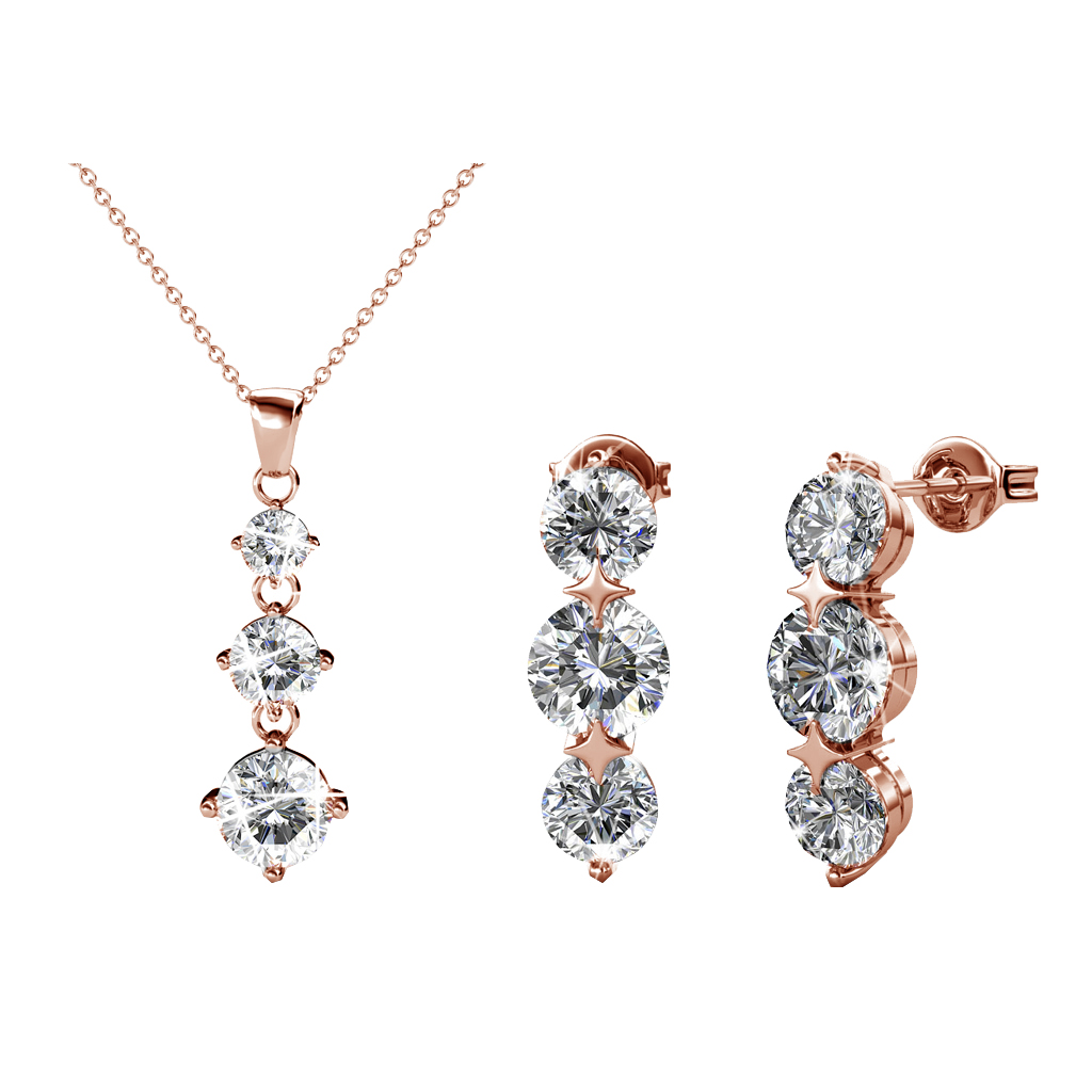 Parure Castelle en argent orné de Swarovski