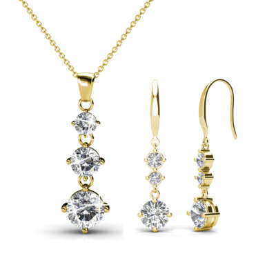 Parure Héléne en argent orné de Swarovski