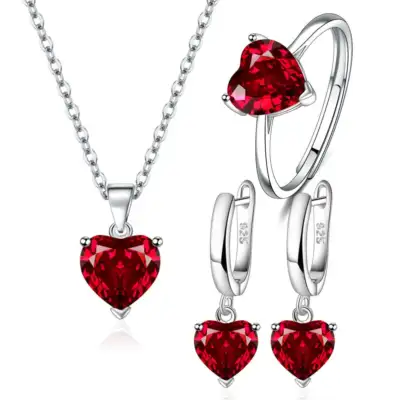 Parure Candice Coeur en argent