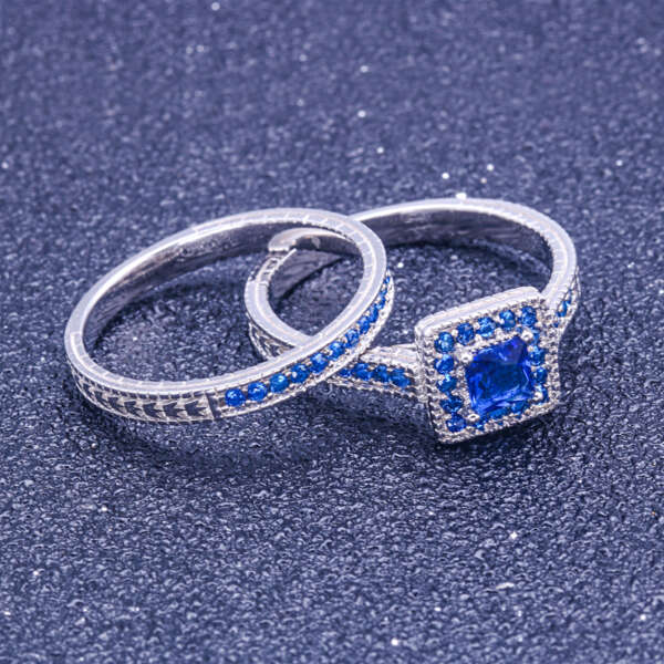 Bague Pave Bleu – Image 2